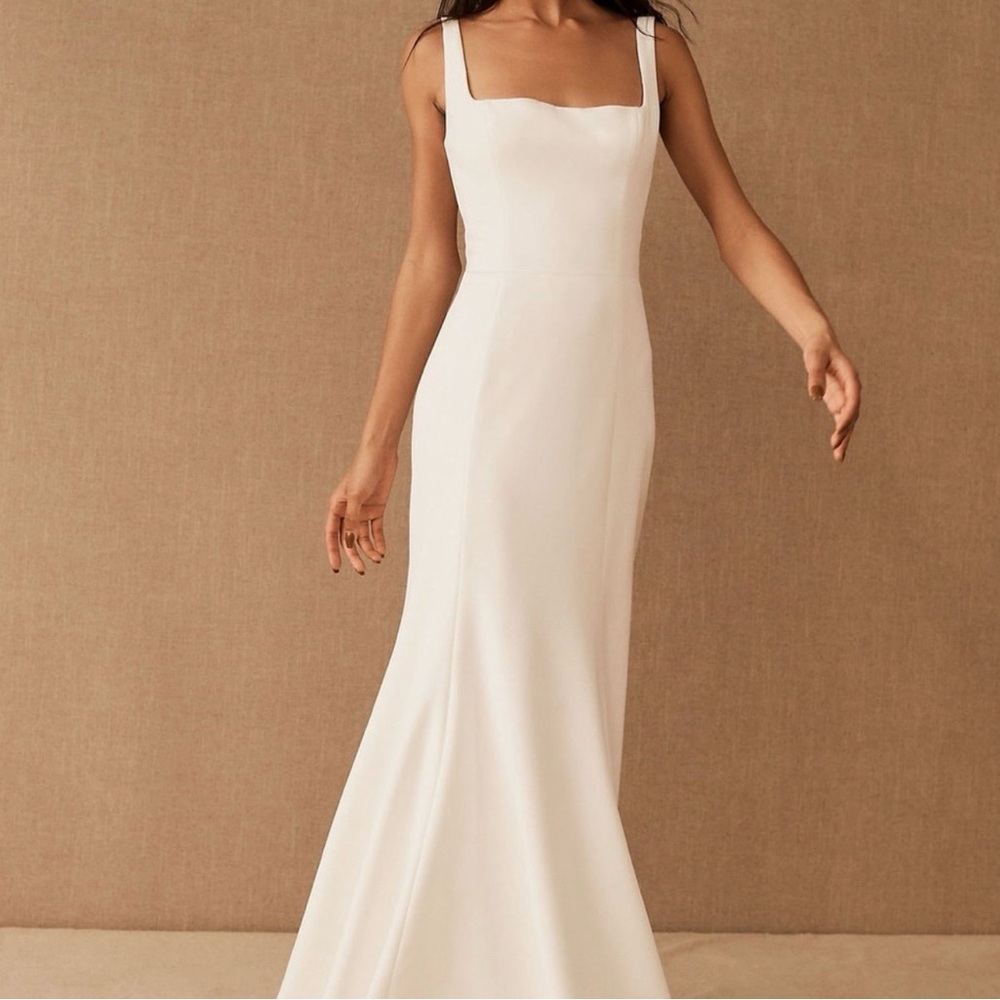 BHLDN Elegant White Sleeveless Wedding Dress